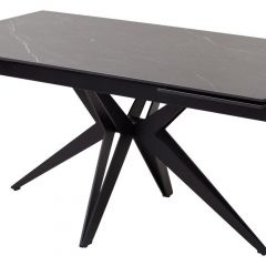 Стол FORIO 160 MATT BLACK MARBLE SOLID CERAMIC / BLACK, ®DISAUR в Салехарде - salekhard.mebel24.online | фото 1