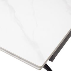 Стол FORIO 160 MATT WHITE MARBLE SOLID CERAMIC / BLACK, ®DISAUR в Салехарде - salekhard.mebel24.online | фото 9
