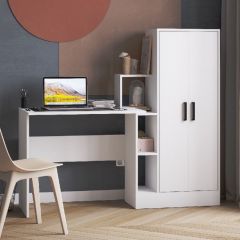 Стол компьютерный СКМ-1 ЛДСП Белый в Салехарде - salekhard.mebel24.online | фото 1