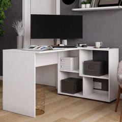 Стол компьютерный угловой СКМУ-4 Белый в Салехарде - salekhard.mebel24.online | фото
