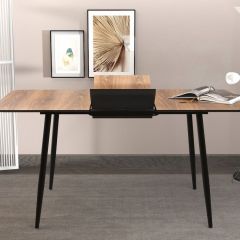 Стол раздвижной Корсика В1 (Бискайская сосна/черный) в Салехарде - salekhard.mebel24.online | фото 3