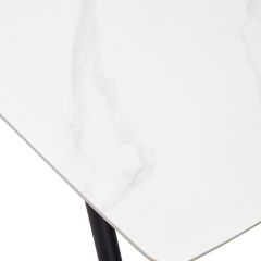 Стол RIVOLI 140 MATT WHITE MARBLE SOLID CERAMIC / BLACK, ®DISAUR в Салехарде - salekhard.mebel24.online | фото 9