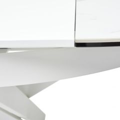 Стол TRENTO 120 HIGH GLOSS STATUARIO Белый мрамор глянцевый, керамика/ белый каркас, ®DISAUR в Салехарде - salekhard.mebel24.online | фото 9