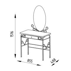 Столик дамский с ящиком ЛДСП венге/черный в Салехарде - salekhard.mebel24.online | фото 2