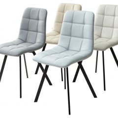 Стул CHILLI SQUARE HK017-03 светло-серый, PU/ черный каркас М-City в Салехарде - salekhard.mebel24.online | фото 2