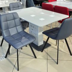 Стул CHILLI SQUARE HK017-09 серо-черничный, PU/ черный каркас М-City в Салехарде - salekhard.mebel24.online | фото 6