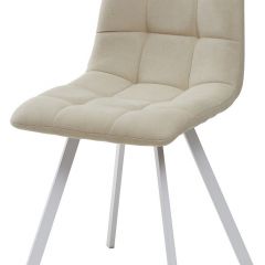 Стул CHILLI SQUARE UF860-01B бежевый, ткань/ белый каркас М-City в Салехарде - salekhard.mebel24.online | фото