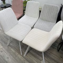 Стул ELVIS WZ2042-18 белая галька фактурный велюр / белый каркас М-City в Салехарде - salekhard.mebel24.online | фото 6