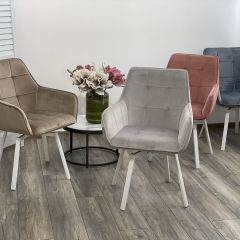 Стул MAVERICK 360 град. поворот. BLUVEL-40 BEIGE/ белый каркас, М-City в Салехарде - salekhard.mebel24.online | фото 3