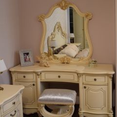 Туалетный стол + Зеркало Мона Лиза (крем) в Салехарде - salekhard.mebel24.online | фото 6
