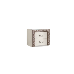Тумба прикроватная (2 ящика) Тиффани Premium слоновая кость/серебро (ТФТП-2(П) в Салехарде - salekhard.mebel24.online | фото