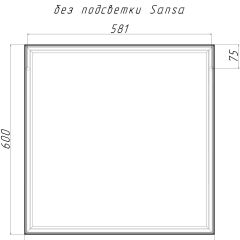 Зеркало Corsica 600х600 black без подсветки Sansa (SB1064Z) в Салехарде - salekhard.mebel24.online | фото 4
