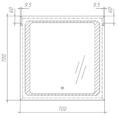 Зеркало Galaxy 70 alum с подсветкой Sansa (SG1005Z) в Салехарде - salekhard.mebel24.online | фото 6