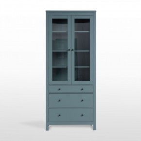 2.08.07.130.6 САГА шкаф с витриной 90 темно-бирюзовый RU в Салехарде - salekhard.mebel24.online | фото 2