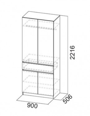 АВИНЬОН Прихожая Шкаф 2-х створчатый с ящиком в Салехарде - salekhard.mebel24.online | фото 3