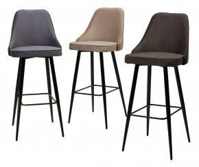 Барный стул NEPAL-BAR ГРАФИТ #14, велюр/ черный каркас (H=78cm) М-City в Салехарде - salekhard.mebel24.online | фото 3