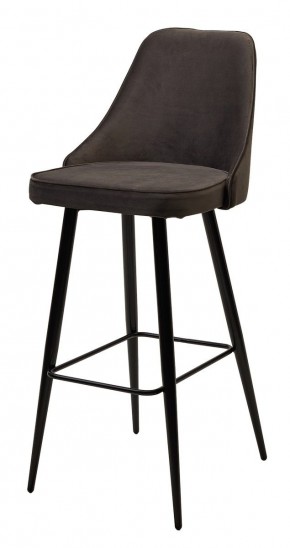 Барный стул NEPAL-BAR ГРАФИТ #14, велюр/ черный каркас (H=78cm) М-City в Салехарде - salekhard.mebel24.online | фото 4