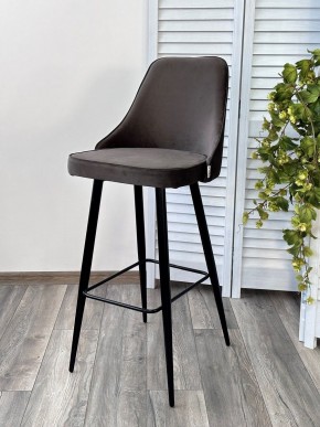Барный стул NEPAL-BAR ГРАФИТ #14, велюр/ черный каркас (H=78cm) М-City в Салехарде - salekhard.mebel24.online | фото 6