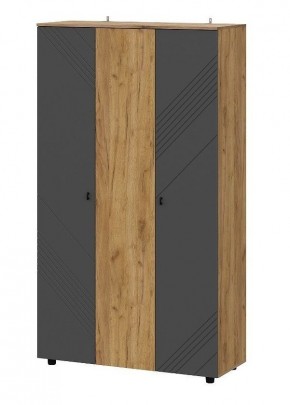 БАЙКАЛ Шкаф трехстворчатый (Графит/Дуб золотой) в Салехарде - salekhard.mebel24.online | фото