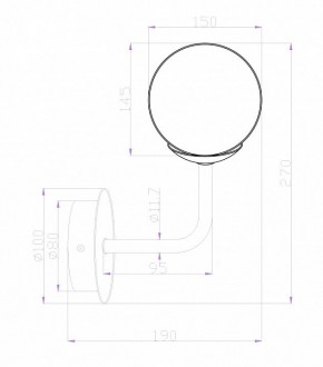 Бра Maytoni Erich MOD221-WL-01-G в Салехарде - salekhard.mebel24.online | фото 2