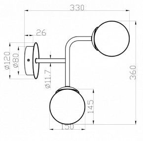 Бра Maytoni Erich MOD221-WL-02-G в Салехарде - salekhard.mebel24.online | фото 3