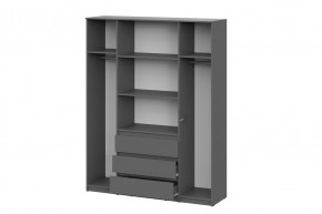 ДЕНВЕР Шкаф четырехстворчатый (Графит серый) в Салехарде - salekhard.mebel24.online | фото 2