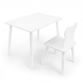 Детский комплект стол и стул «Мишка» Rolti Baby (белый/белый, массив березы/мдф) в Салехарде - salekhard.mebel24.online | фото 1