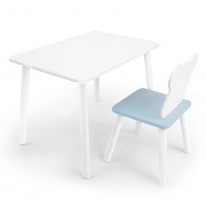 Детский комплект стол и стул «Мишка» Rolti Baby (белый/голубой, массив березы/мдф) в Салехарде - salekhard.mebel24.online | фото