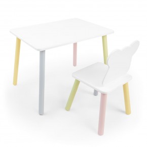 Детский комплект стол и стул «Мишка» Rolti Baby (белый/цветной, массив березы/мдф) в Салехарде - salekhard.mebel24.online | фото