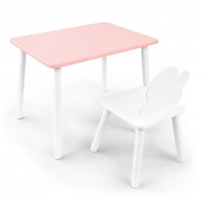Детский комплект стол и стул «Облачко» Rolti Baby (розовый/белый, массив березы/мдф) в Салехарде - salekhard.mebel24.online | фото