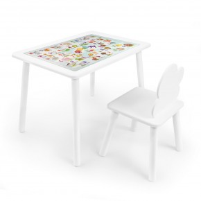Детский комплект стол и стул Облачко Rolti Baby с накладкой Алфавит (белая столешница/белое сиденье/белые ножки) в Салехарде - salekhard.mebel24.online | фото