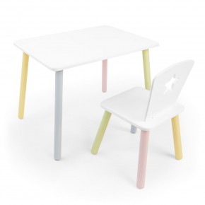 Детский комплект стол и стул «Звезда» Rolti Baby (белый/цветной, массив березы/мдф) в Салехарде - salekhard.mebel24.online | фото