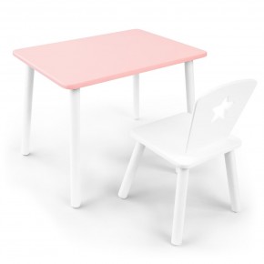 Детский комплект стол и стул «Звезда» Rolti Baby (розовый/белый, массив березы/мдф) в Салехарде - salekhard.mebel24.online | фото
