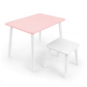 Детский комплект стол и табурет Rolti Baby (розовая столешница/белое сиденье/белые ножки) в Салехарде - salekhard.mebel24.online | фото 1