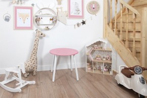 Детский стол круглый Rolti Baby (розовый/белый, массив березы/мдф) в Салехарде - salekhard.mebel24.online | фото