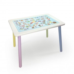 Детский стол с накладкой Алфавит (Белый/Цветной) в Салехарде - salekhard.mebel24.online | фото 1