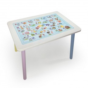 Детский стол с накладкой Алфавит (Белый/Цветной) в Салехарде - salekhard.mebel24.online | фото 2