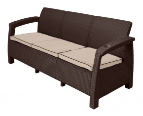 Диван Yalta Premium Sofa 3 Set (Ялта) шоколадный (+подушки под спину) в Салехарде - salekhard.mebel24.online | фото