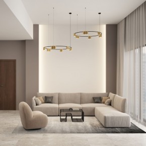 DK4067-BK+SG Подвесной светильник ORBIT, IP20, 15xGU10 LED, до 15 Вт, черный + сатинированное золото, алюминий в Салехарде - salekhard.mebel24.online | фото 4