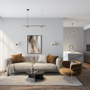 DK5060-BK+SG Бра ORBIT, IP20, 3000К, LED, 10 Вт, черный + сатинированное золото, алюминий в Салехарде - salekhard.mebel24.online | фото 5