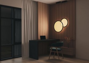DK6606-BK Подвесной вертикальный светильник Veil со светодиодом H1700 d600 220V 48W 3000-6000K IP20 черный алюминий в Салехарде - salekhard.mebel24.online | фото 5