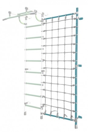 Дополнительная стойка к пристенному ДСК Pastel с сеткой для лазания, цв. бирюзовый в Салехарде - salekhard.mebel24.online | фото
