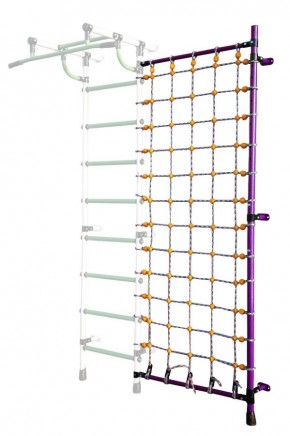 Дополнительная стойка к пристенному ДСК с сеткой для лазания, цв. фиолетовый в Салехарде - salekhard.mebel24.online | фото