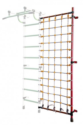 Дополнительная стойка к пристенному ДСК с сеткой для лазания, цв. красный в Салехарде - salekhard.mebel24.online | фото