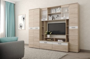 Гостиная Белла (Дуб Сонома/Белый глянец) в Салехарде - salekhard.mebel24.online | фото 1