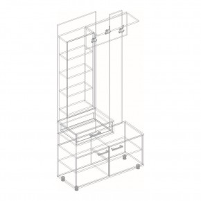 ГРАФ Вешалка с зеркалом ЛЕВОЕ исполнение (темно серый) в Салехарде - salekhard.mebel24.online | фото 2