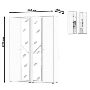 Камелия Шкаф 4-х створчатый, цвет дуб сонома, ШхГхВ 160х48х220 см., универсальная сборка, можно использовать как два отдельных шкафа в Салехарде - salekhard.mebel24.online | фото 4
