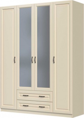 КАНТРИ Шкаф ШР-4 с 2 зерк. (слоновая кость) ЛАК в Салехарде - salekhard.mebel24.online | фото