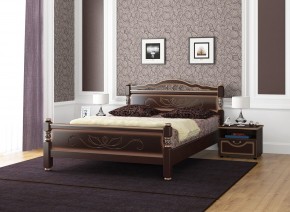 КАРИНА-5 Кровать из массива 1400 (Темный орех) в Салехарде - salekhard.mebel24.online | фото