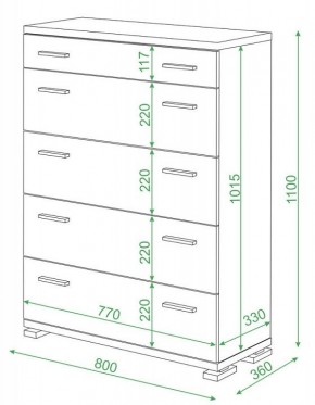 Комод Домино КМ-1 в Салехарде - salekhard.mebel24.online | фото 2